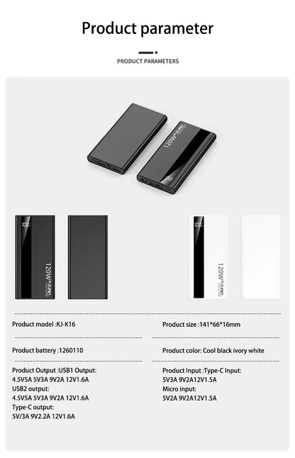 Xiaomi 500000mAh High-Capacity Power Bank — 120W Super Fast Charging Portable Battery Charger for iPhone, Samsung, Huawei