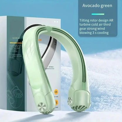 Portable Neck Fan - USB Rechargeable Bladeless Turbine Cooling Fan for Outdoor Use