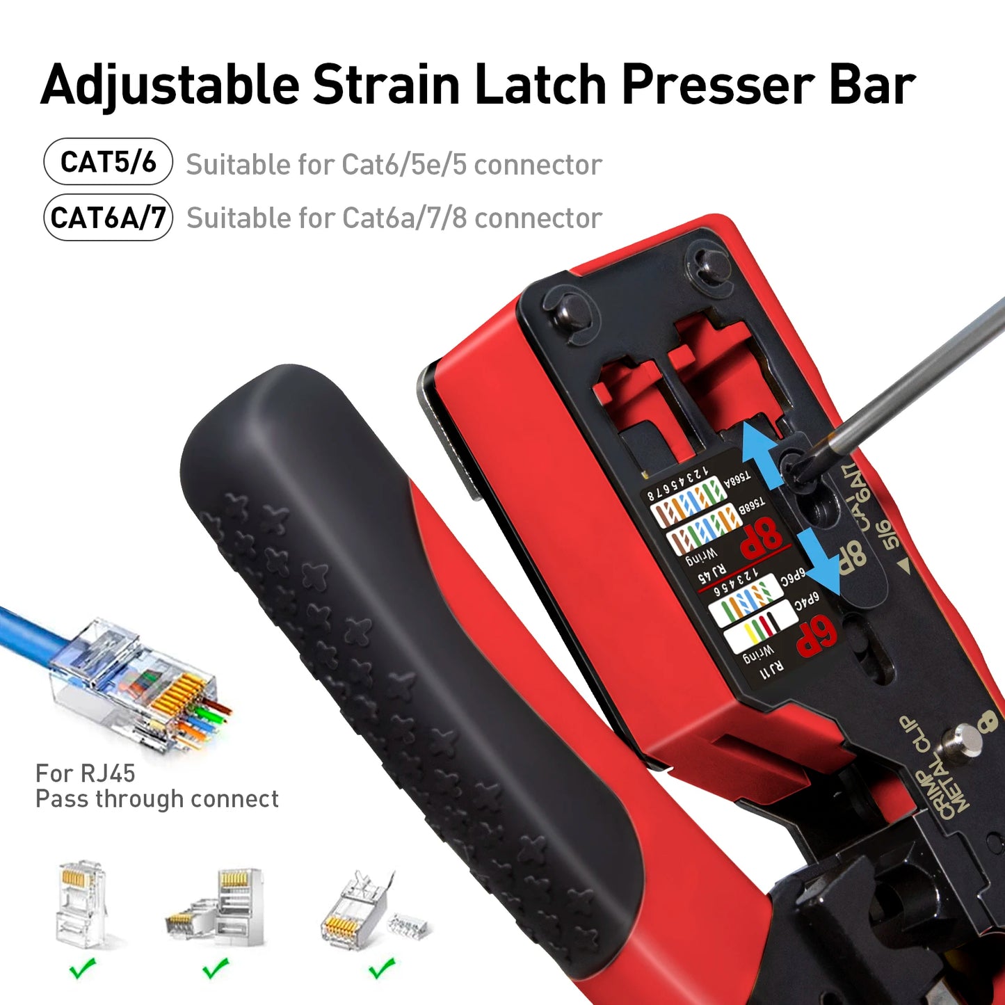 ZoeRax RJ45 Network Crimping Tool - CAT7 CAT6A CAT6 CAT5e Ethernet Cable Cutter & Wire Stripper