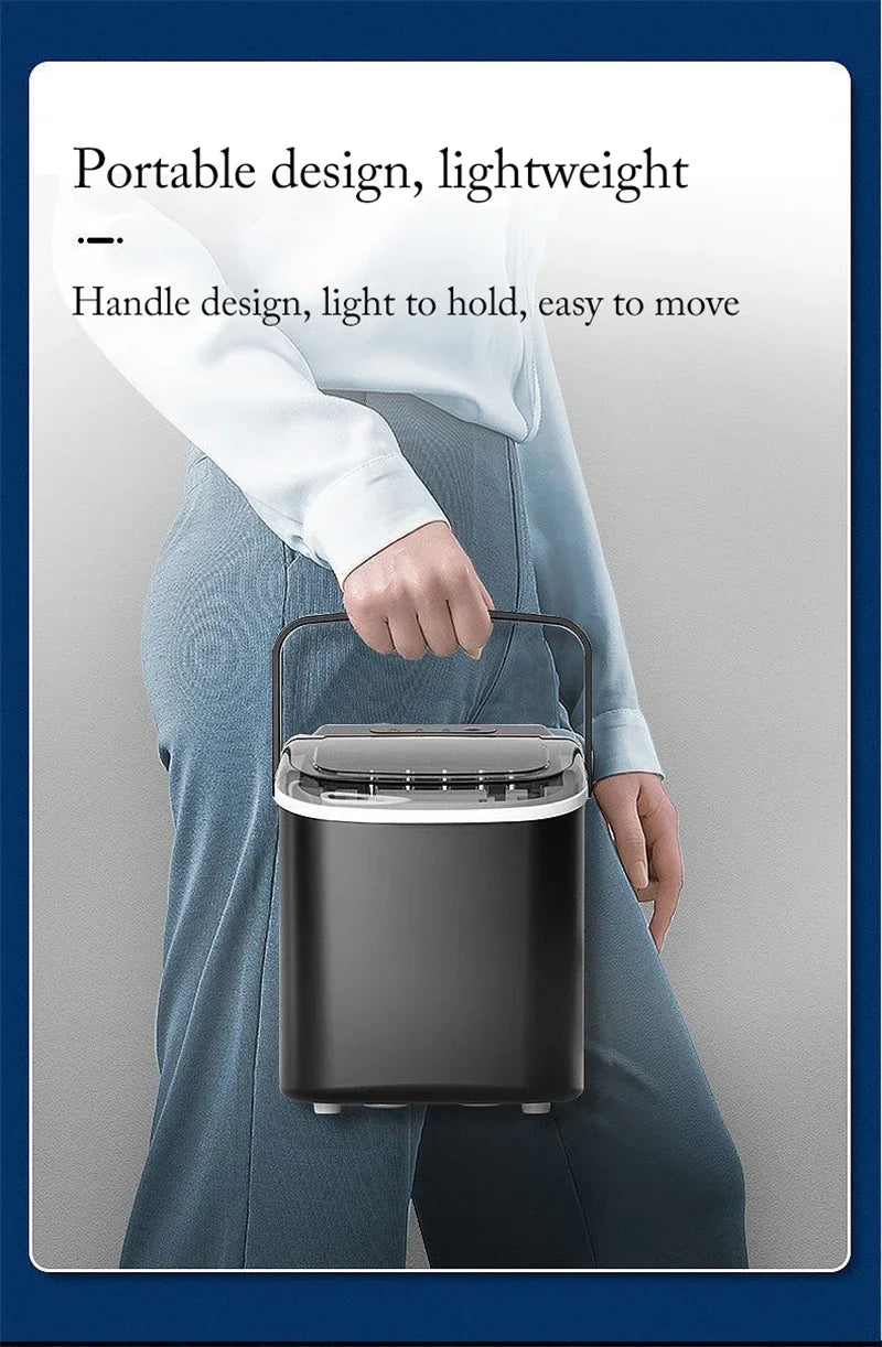 110V/220V Electric Ice Maker – Portable Automatic Bullet & Round Ice Cube Machine, Professional Use