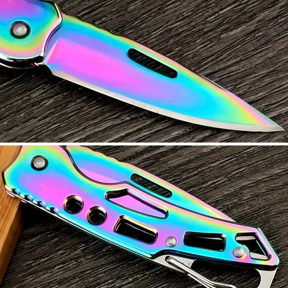 Folding Fruit Knife - Stainless Steel Outdoor Knife with Non-Slip Handle, Ideal for Kitchen and Pocket Use