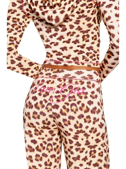Women’s Letter Print 2-Piece Tracksuit Set - Hooded Zip-Up Coat & Jogger Pants for Autumn and Winter