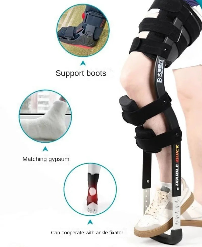 Rehabilitation Mobility Aid – Knee Walker Single-Leg Telescoping Hands-Free Assisted Walking Crutch Stick