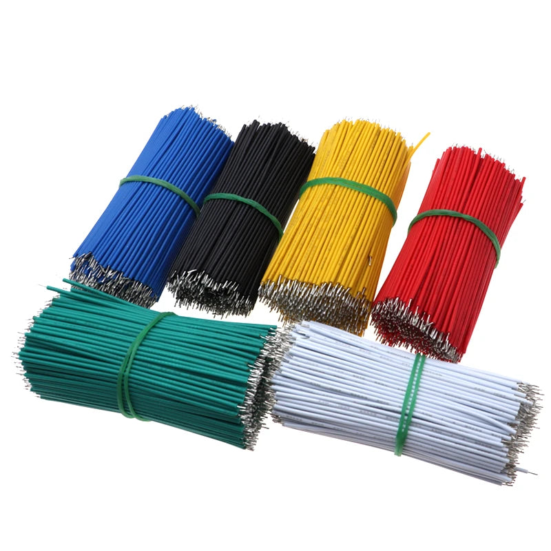 120PCS 24AWG Jumper Wires - Tin Plated PCB Breadboard Solder Cables 8cm Fly Lead Connector Wire Set