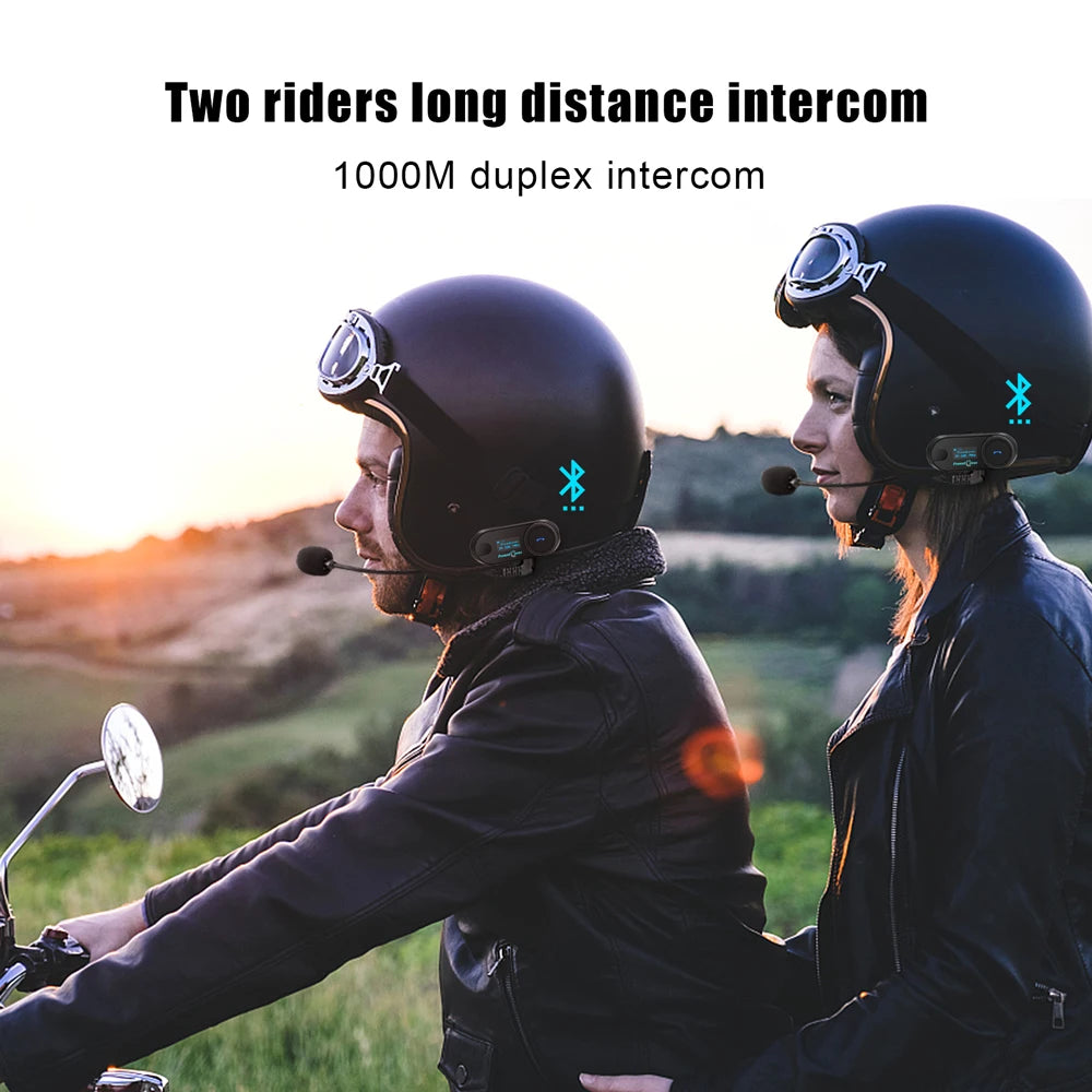 Freedconn T Com SC Bluetooth Motorcycle Intercom – Helmet Headset, Wireless Communication, BT 5.0, Music Share, 6 Riders, FM