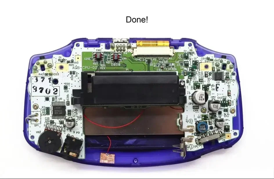 GBA V5 Laminated IPS LCD Backlight Kit – Built-In 1800mAh Rechargeable Battery with Type-C Port for Game Boy Advance
