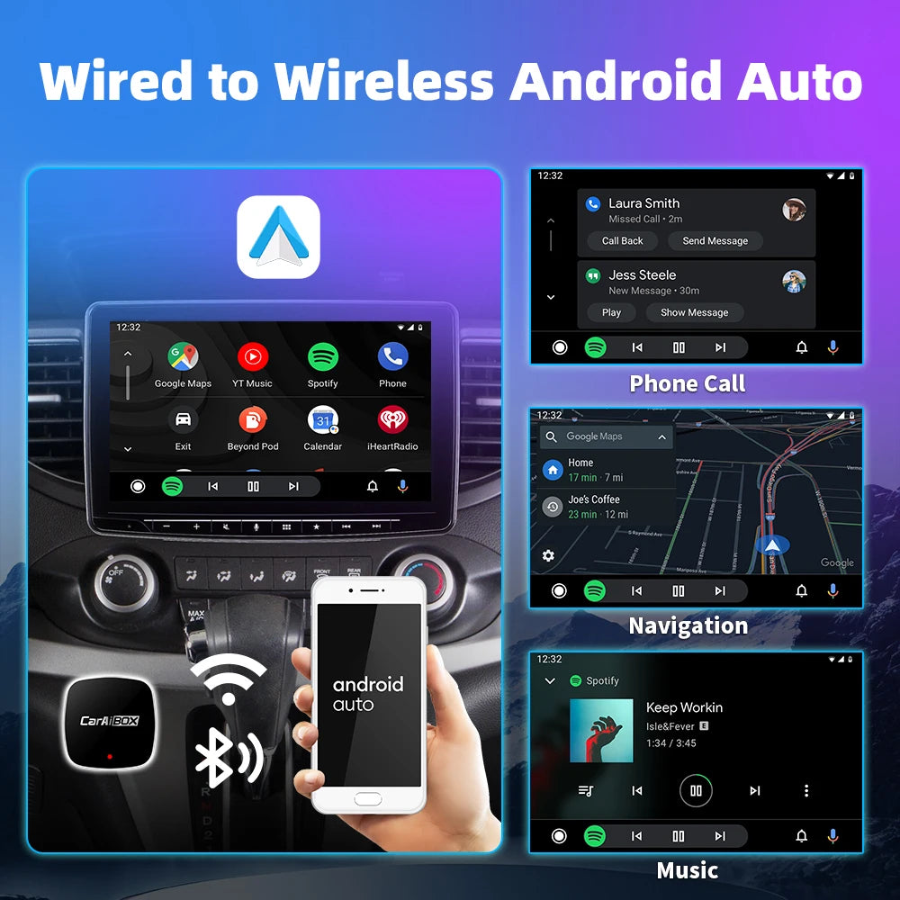 EKIY 2-in-1 AI Smart Box — Wireless CarPlay & Android Auto Adapter with Wired CarPlay for Car Intelligent Systems