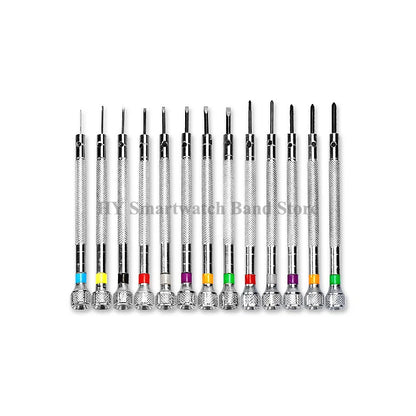 13pcs Watch Repair Screwdriver Set – 0.6mm-2.0mm Flat Head Tools for Professional Watchmakers