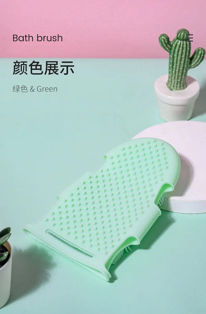 Japanese Silicone Bathing Brush – Cute Massage & Exfoliating Gloves for Pets and Body Scrubbing