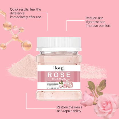 Jelly Mask Powder - Hydrating Rose & 24k Gold Peel-Off Facial Mask for Nourishing, Moisturizing & Revitalizing SPA Treatment