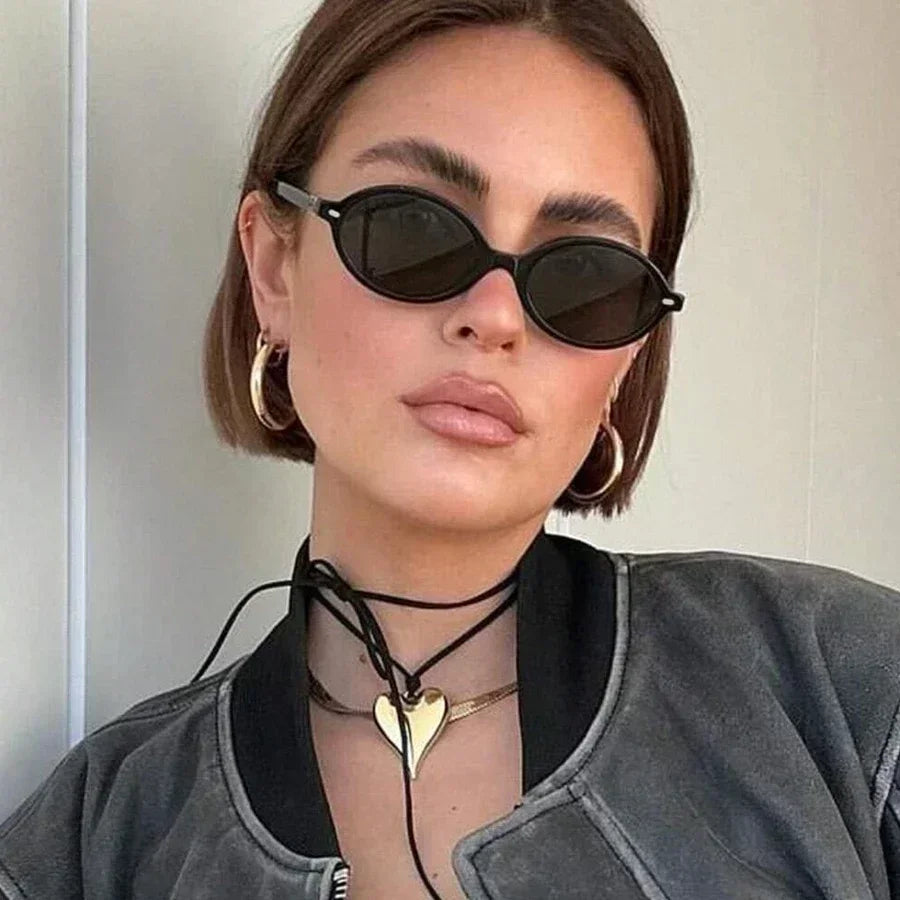 Retro Oval Rivet Sunglasses for Women & Men – UV400 Vintage Fashion Eyewear