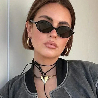 Retro Oval Rivet Sunglasses for Women & Men – UV400 Vintage Fashion Eyewear