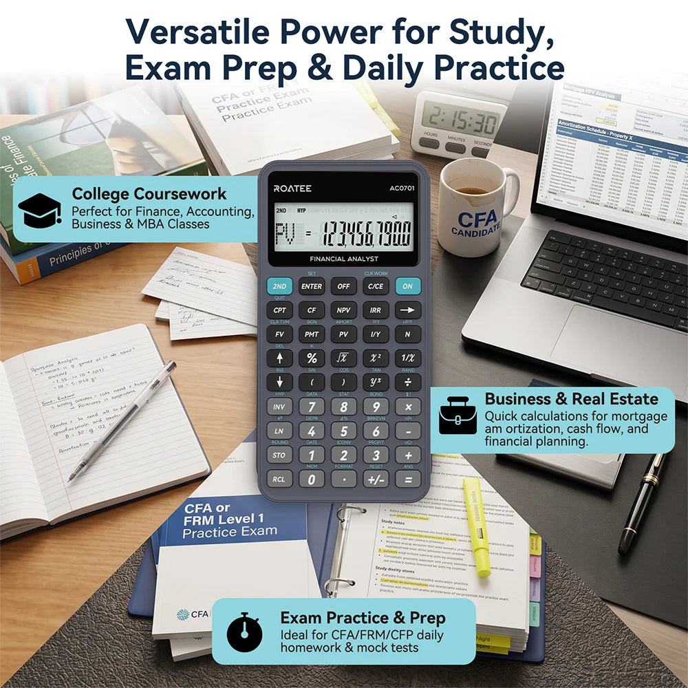 Financial Business Calculator - Cash Flow, Amortization & Break-Even Calculator for Real Estate, Banking & Accounting