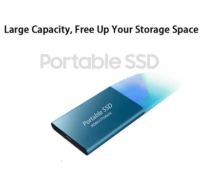 USB 3.0 Type-C SSD External Hard Drive 500GB/1TB/2TB - Ultra-Fast 1.8" Portable Storage for Laptops & Desktops
