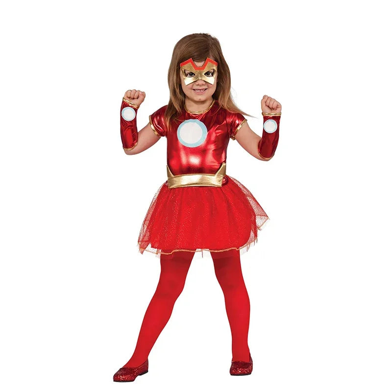 American Girl Supergirl Costume – Fancy Dress-Up Outfit for Kids Halloween & Purim Cosplay