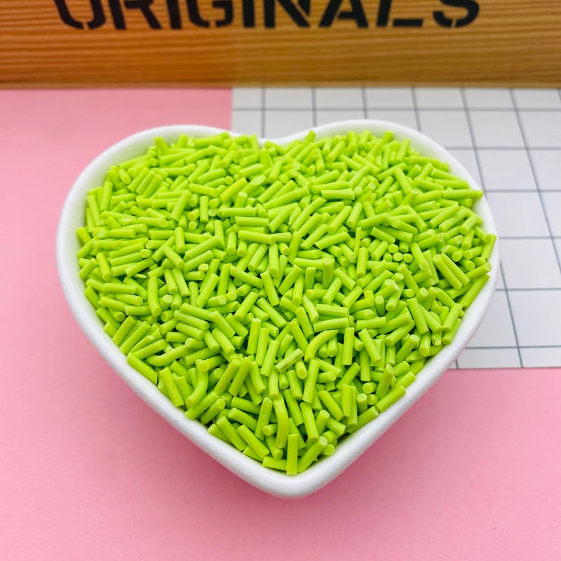100g Colorful Long Clay Sprinkles – 5-6mm DIY Craft Decorations for Phone Deco & Creative Projects