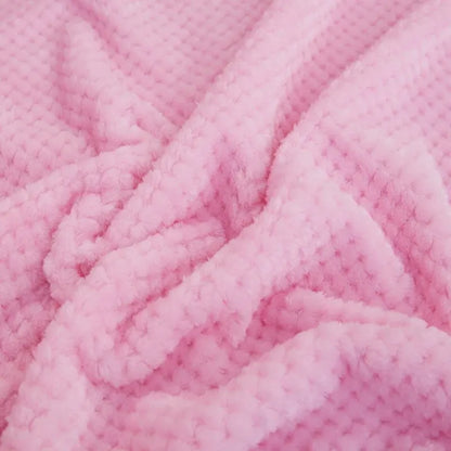 70x100cm Baby Blanket – Thick Flannel Solid Color & Pineapple Plaid Swaddle, Sofa & Throw Blanket for Kids
