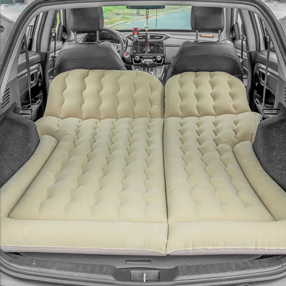 New Car Inflatable Bed: PVC and Flocking Air Travel Mattress for Most Small Cars - Comfortable Beige, Black, and Gray Options for Adults on-the-Go!