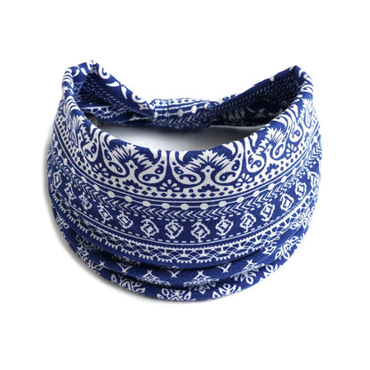 Bohemian Wide Cotton Stretch Headband for Women – Turban Headwrap, Bandage Hairband, Bandana Hair Accessories