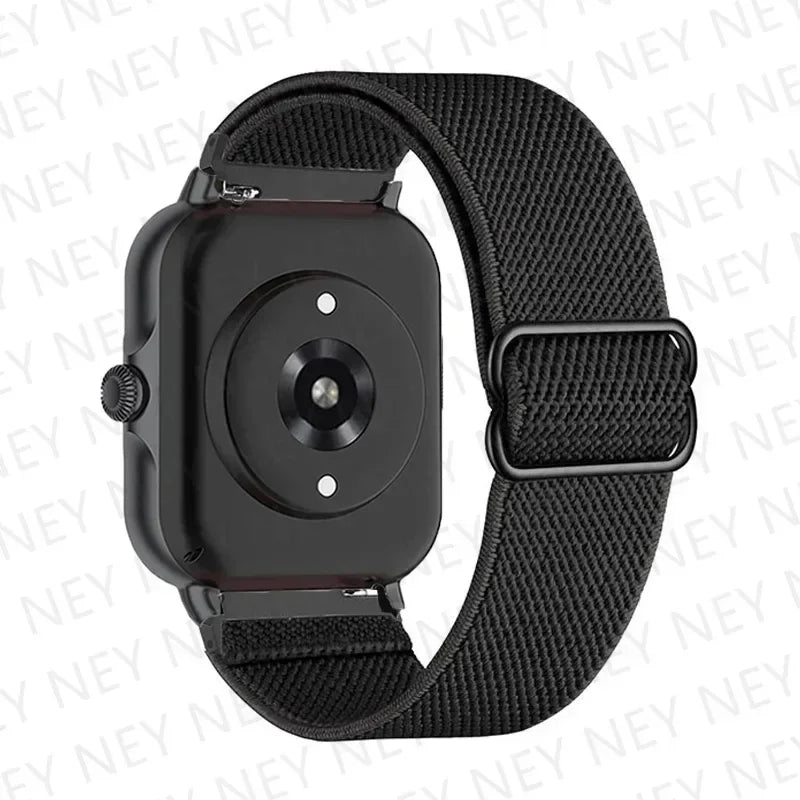 Nylon Elastic Watch Band for Amazfit GTS/GTR 4-3-2, Stratos & Bip Series – Bohemian Shiny Adjustable 20mm/22mm Strap