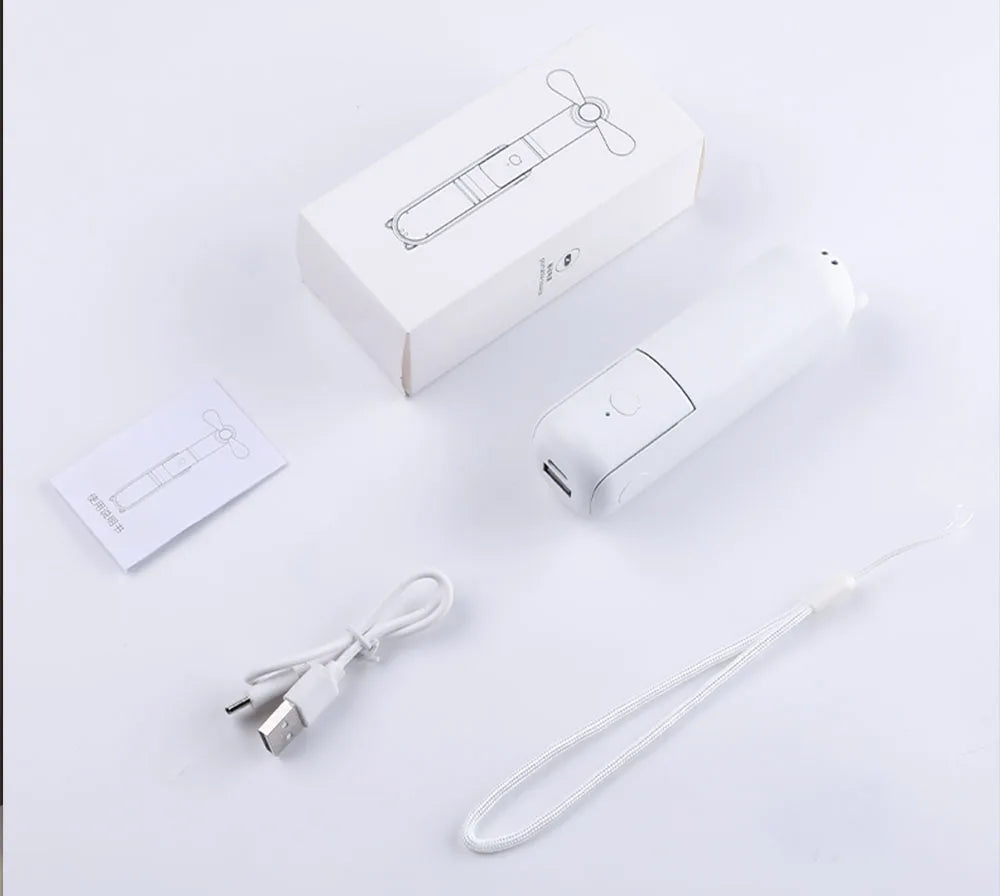 Portable Mini Handheld Fan | 2000mAh USB Rechargeable Foldable Fan with 3 Speeds & Power Bank for Travel