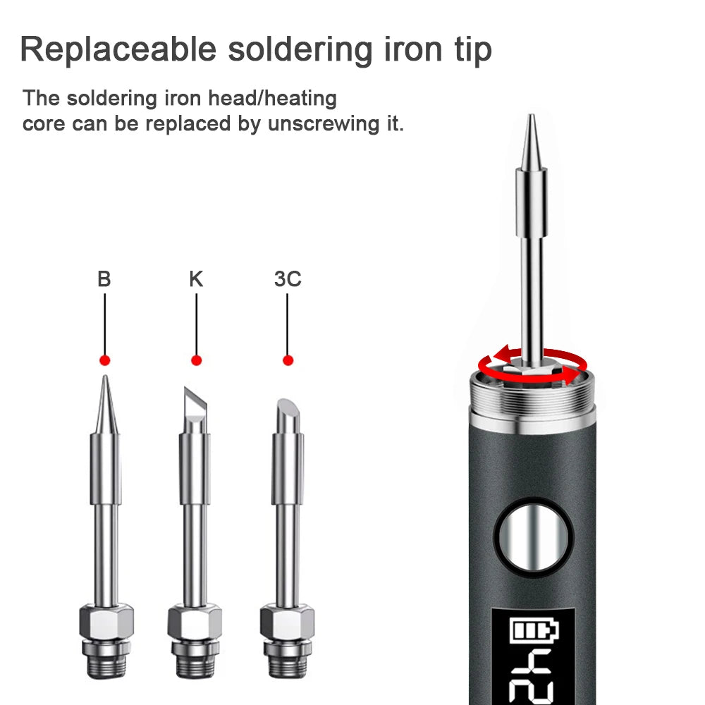 USB 5V 8W Portable Soldering Iron with Lithium Battery – Electric Welding Repair Tool for Electronics, DIY & Mobile Repair Work