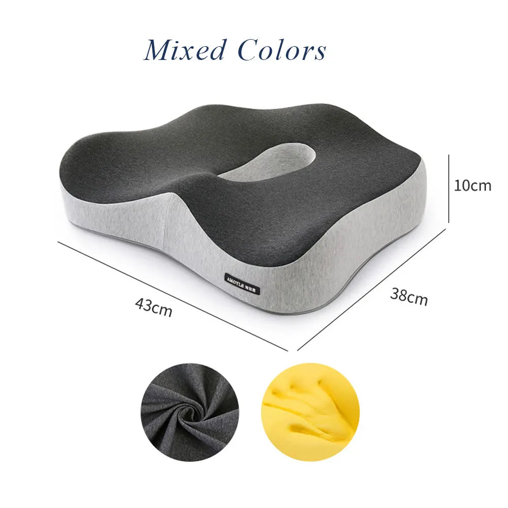 Memory Foam Seat Cushion for Back & Sciatica Pain Relief – Prostate Support Hip Shaping Cushion