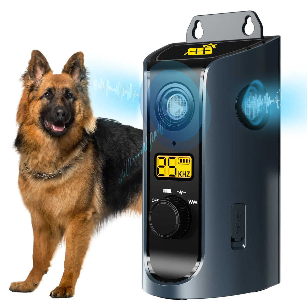 PATPET U13 Ultrasonic Dog Training Device - Portable Anti-Barking Tool with Solar Charging & Rechargeable Battery