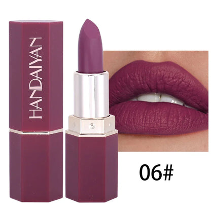 Rose Pink Nude Matte Velvet Lipstick – Long-Lasting, Non-Stick Cup, Waterproof, Sexy Lipsticks for Beauty Makeup