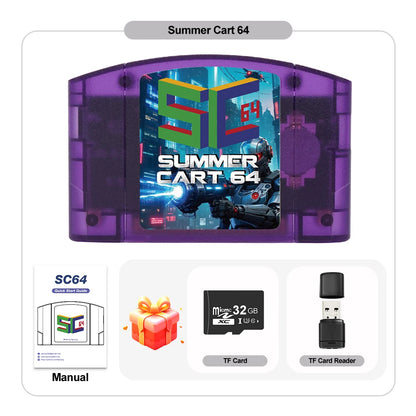 EPICJOY SummerCart 64 – 32GB Open Source N64 Game Card for Nintendo 64 Console, 5400+ Games & 64DD Support