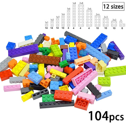 DIY Building Block Wall Figures Bricks - 1x2, 1x3 & 1x4 Small Construction Bricks for Creative Building & Educational Play