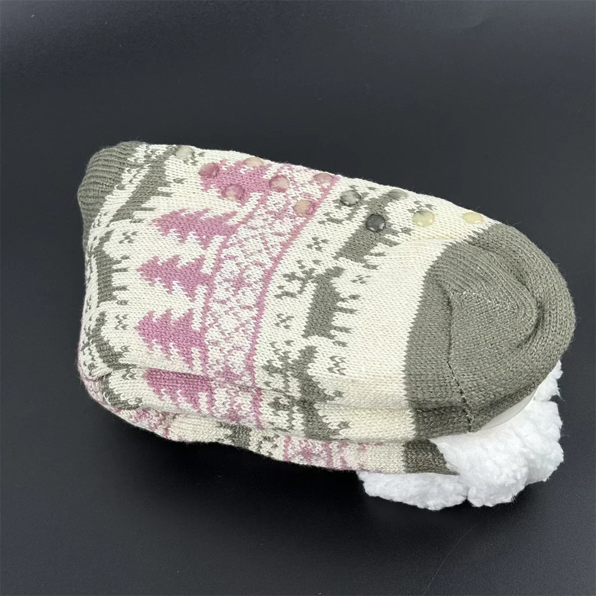 Fuzzy Plush Winter Socks - Warm Non-Slip Snowflake Slipper Socks for Women, Home & Sleeping