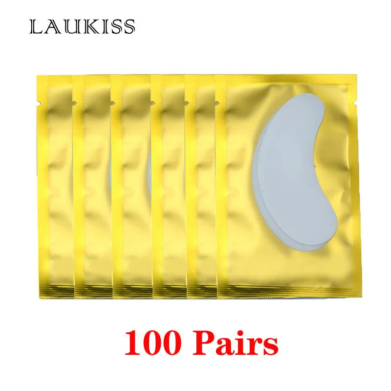 25/50/100 Pairs Hydrogel Eye Patches | Lint-Free Under Eyelash Pads for False Eyelash Application | LAUKISS Paper Stickers