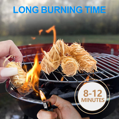 Natural Wood Fire Starters - Waterproof Campfire, BBQ, Grill, Fireplace and Wood Stove Charcoal Starters 30/60pcs
