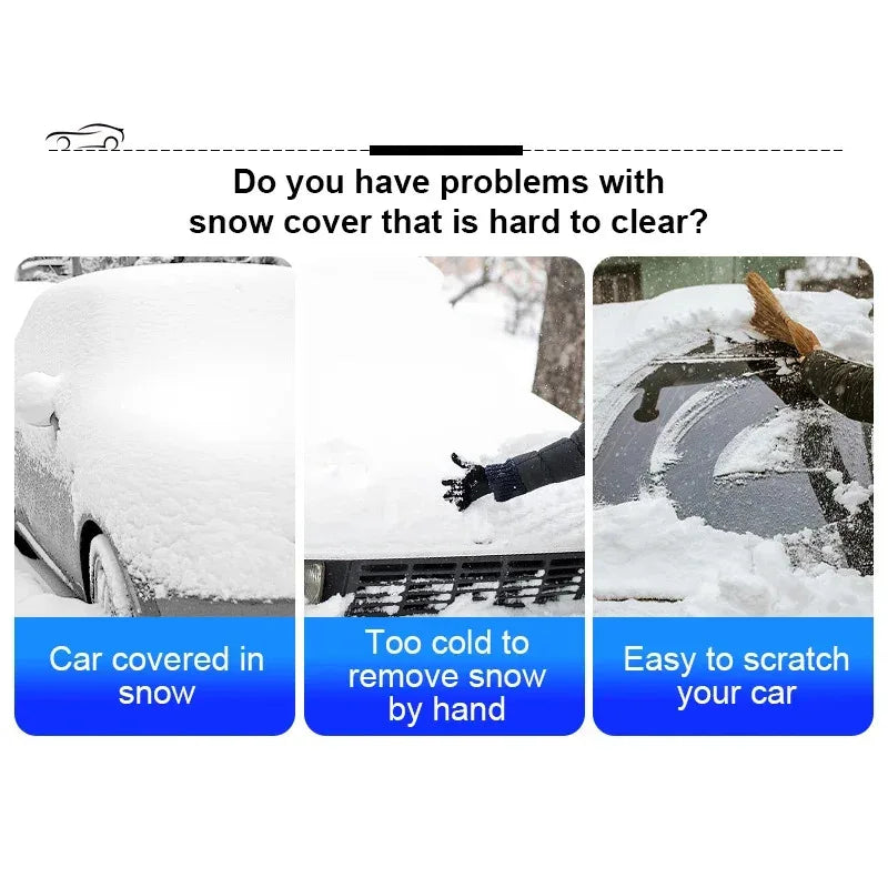 Winter Car Snow Shovel & Ice Scraper – Extendable Detachable Windshield Cleaning Brush Tool