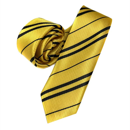 Halloween Magic School Cosplay Tie - 4-Color Striped Necktie for Wizard Costumes, Themed Parties & Dress-Up Accessories