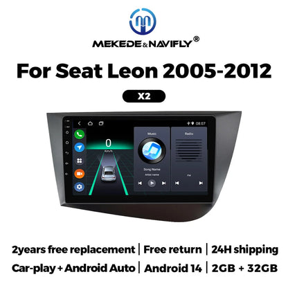 MEKEDE 9-Inch Android Car Radio - Wireless CarPlay, Android Auto & GPS Navigation for Seat Leon MK2 2005-2012