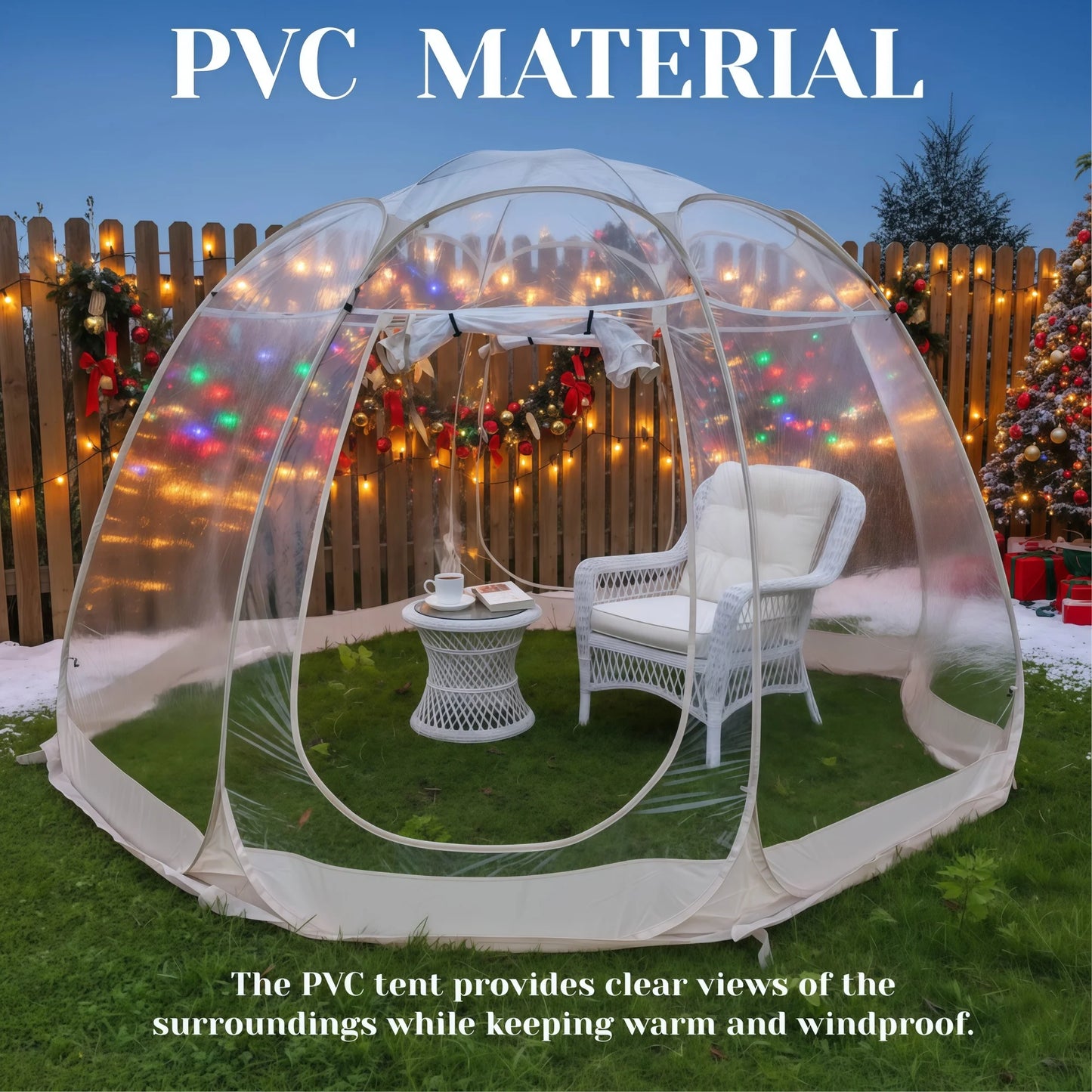 Large Instant Pop-Up Bubble Tent - Weatherproof Outdoor Igloo Screen House & Oversized Camping Pod for Patio Camping