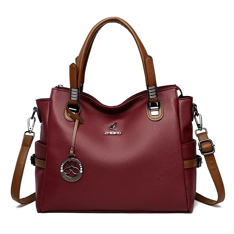 Luxury Women’s Leather Casual Tote Bag – High Quality Large Shoulder & Crossbody Handbag