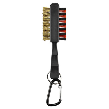 Double-Sided Golf Club Cleaning Brush with Brass & Nylon Bristles – Portable Groove Cleaner with Keychain