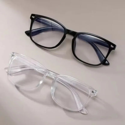 2 Pairs Classic Square Anti Blue Light Glasses - Stylish Fashion Eyewear for Men and Women Daily Wear