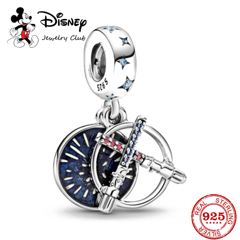 New 925 Sterling Silver Mickey Minnie Vinnie Charm – Beaded Fit for Original Pendant Bracelet, DIY Ladies Jewelry