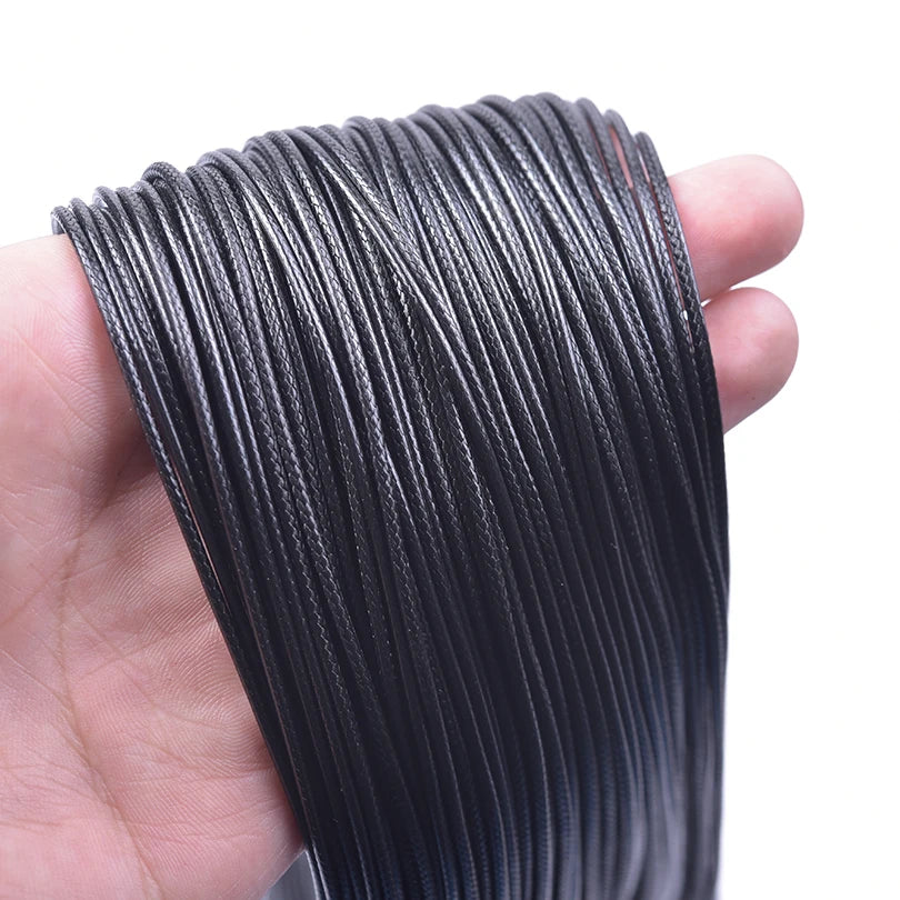 Black Leather Rope Chain Necklace – 50/55/60cm DIY Wax Alloy Chains with Lobster Clasp, 10/20/30pcs for Men & Women