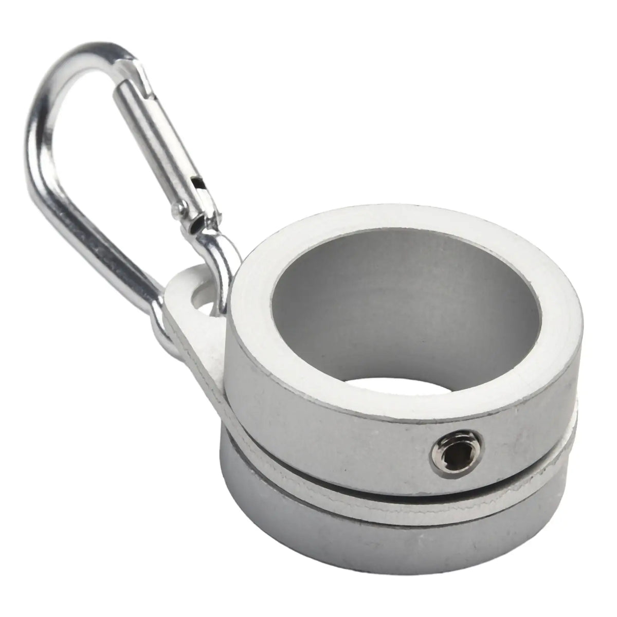 2-Piece Aluminum Flagpole Rings - 360° Rotating Anti-Wrap Flag Mounts with Carabiners for 0.75–1.02 Inch Poles