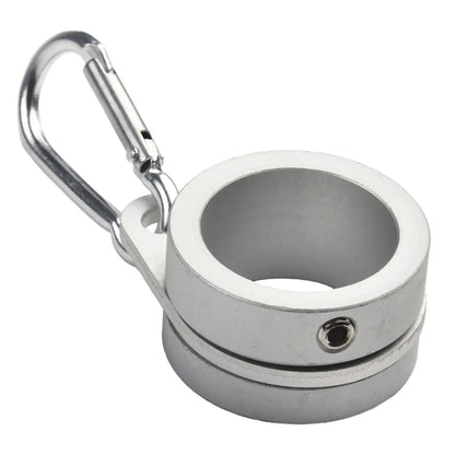 2-Piece Aluminum Flagpole Rings - 360° Rotating Anti-Wrap Flag Mounts with Carabiners for 0.75–1.02 Inch Poles