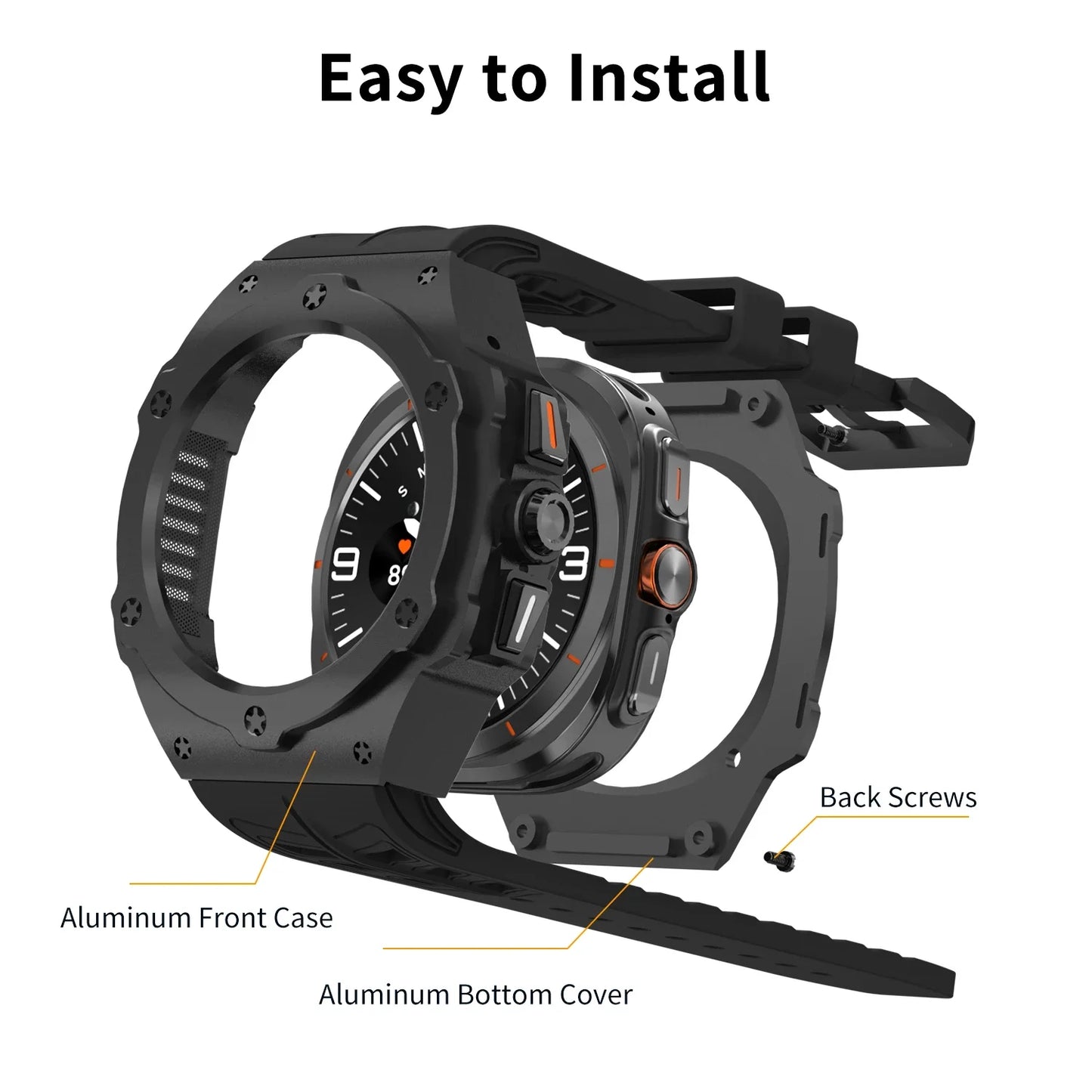 Luxury Carbon Case & Rubber Strap Kit – Samsung Galaxy Watch Ultra 47mm Accessories