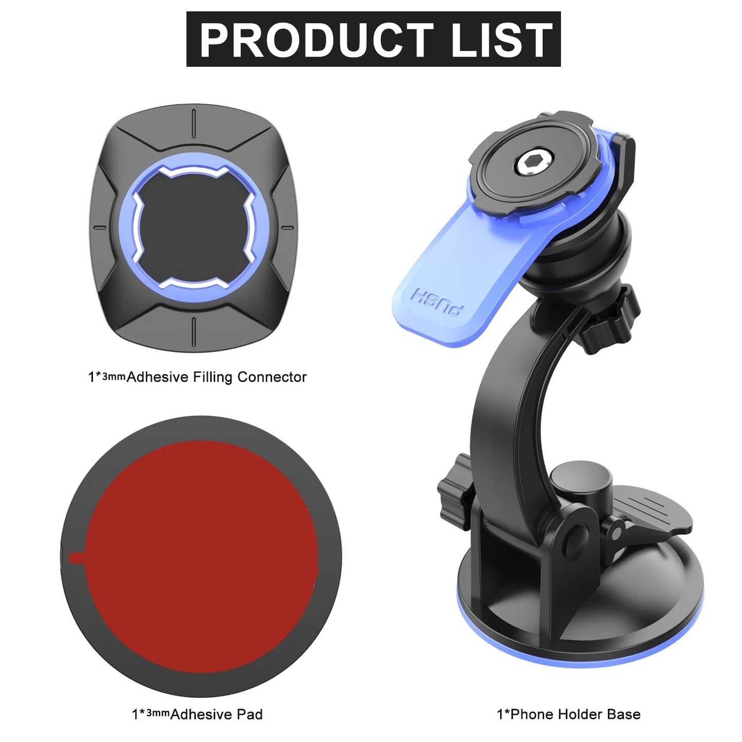 Car Phone Holder Mount Stand — Suction Cup & Air Vent Bracket for iPhone, Samsung, Xiaomi Smartphones