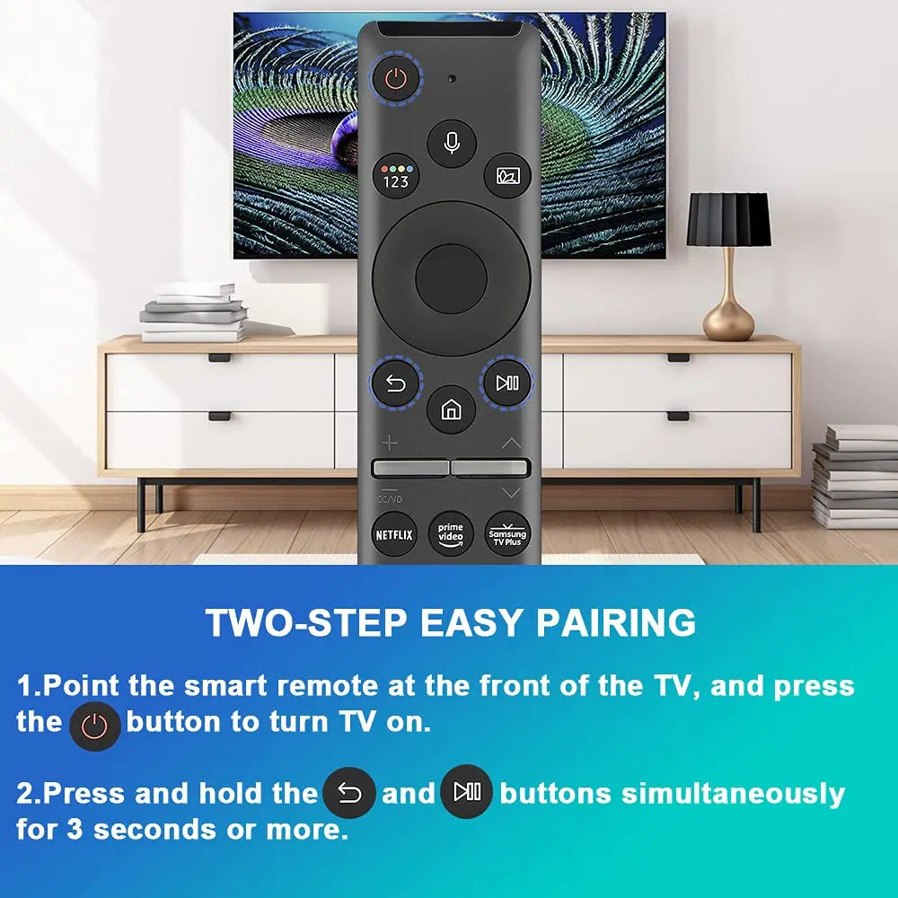 BN59-01330A / BN59-01329A Replacement Voice Remote Control — Compatible with Samsung LED, QLED, UHD, SUHD, HDR, LCD, 4K, 8K, 3D Curved Smart TVs