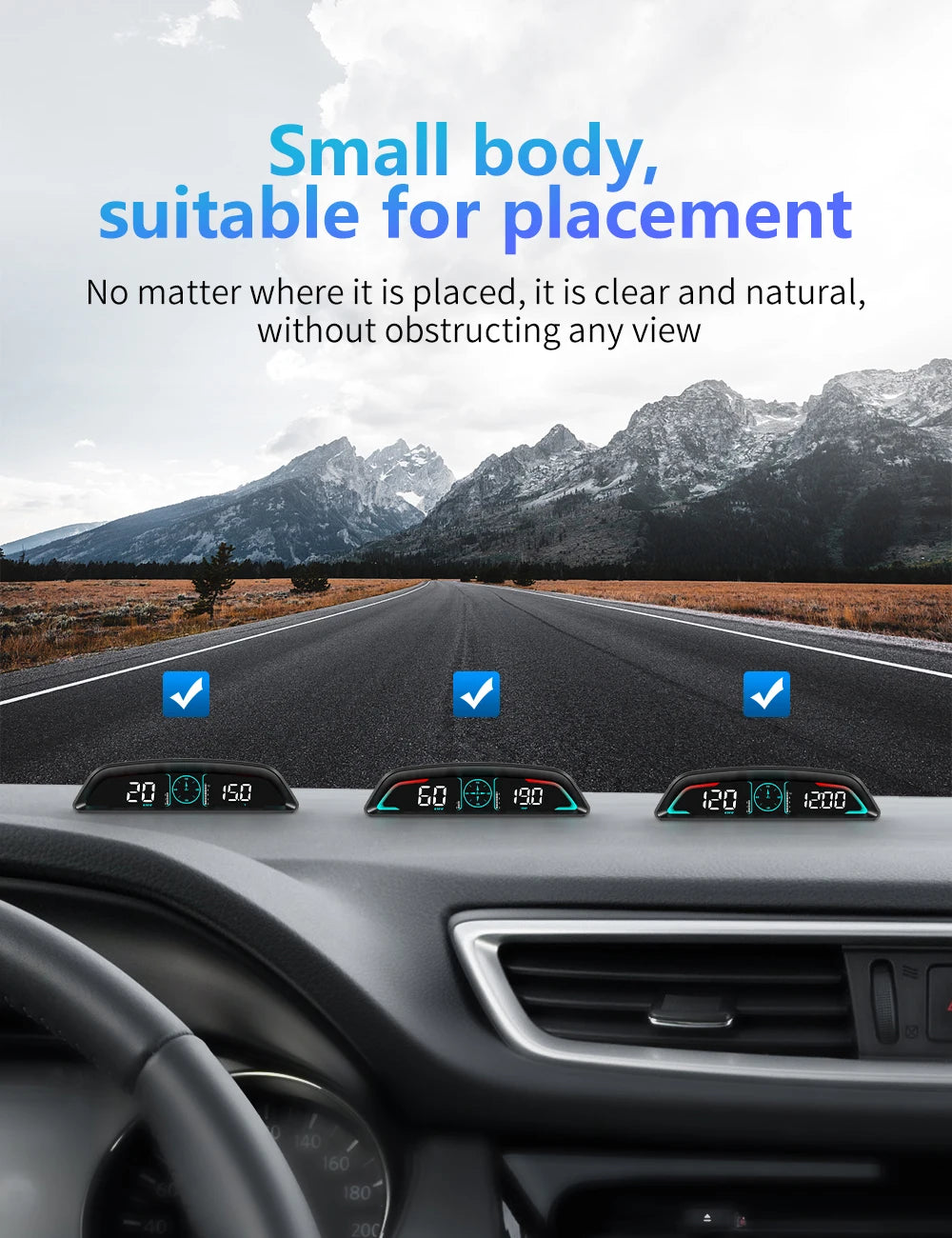 AD G3/B3 OBD2 GPS Head-Up Display – Smart Car HUD with Digital Speedometer, RPM, Water Temp, Clock & Security Alarm