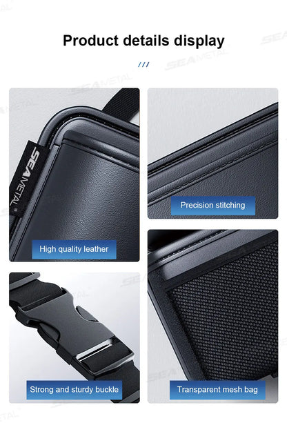BLALION Car Trunk Leatherette Storage Bag — Detachable High-Capacity Hanging Organizer for Jeep, SUV & Van Seat Backs